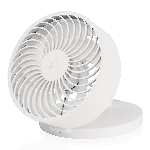 ARCTIC Summair Plus - Ventilador de Mesa Plegable con batería Recargable integrada, Ventilador Portatil, Conexión USB-C, Regulación Gradual de 600–3300 RPM - Blanco