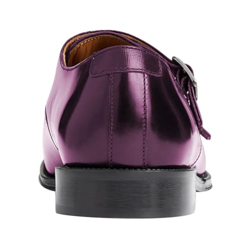 FSJ Men's Double Monk Strap Dress Loafers with Buckle, Comfortable and Breathable Round Toe Slip On Stacked Heels, Formal Business Shoes Size 4-16 US4