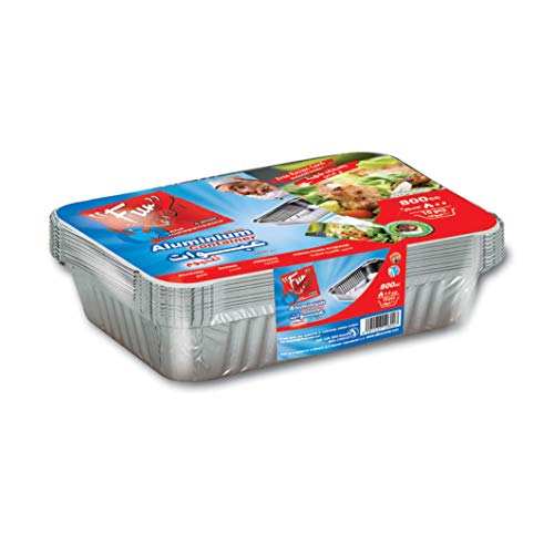 Fun Aluminium Containers with Lids 800Cc (Pack of 10) – Leakproof Food Storage Containers, Durable for Meal Prep, Lunch, Takeout & Kitchen Use