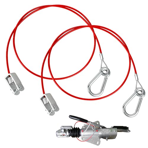 2 Piezas Cuerda de Freno del Remolque, 1m Remolque de Cable de Freno, Cable de Remolque con Ganchos, Cuerda de Freno y Salida, Cuerda de Freno con Cabezal para Todo Tipo de Remolques de Frenado