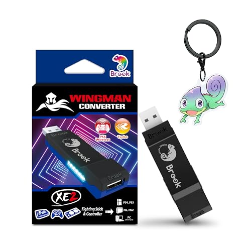 Brook Wingman XE2 Wireless Controller Adapter [Exclusive Version] – 2-in-1 Converter for PS5, PS4, Xbox Series, NS, NS 2 & PC – Supports Turbo, Remap, Lag-Free Play – Includes Keychain