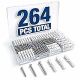 Drywall Anchors and Screws Kit – 264PCS Screws and Anchors for Wall, Drywall, Picture Hanging – Heavy Duty Plastic Wall Anchors and Screws Set for Drywall, Anchors for Screws, Wall Anchors for Drywall