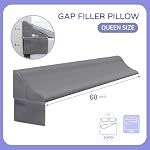 Vekkia Queen Oreiller de lit Wedge pour la tête de lit Gap – Remplissage de matelas de 0 à 6" avec mousse de confort & Grandes poches latérales – Empêche les oreillers perdus & Articles, housse lavable (gray 60"x10"x7")