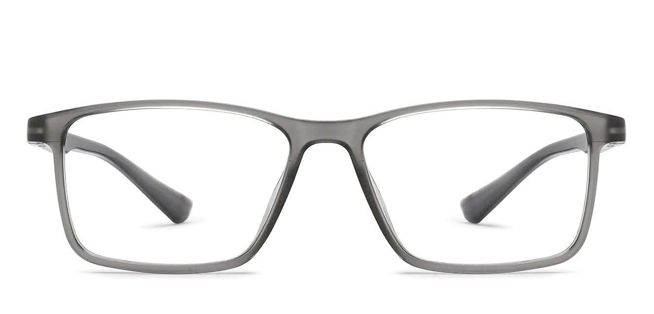 LENSKART BLU| Zero Power Blue Cut Computer Glasses | Anti Glare, Lightweight & Blocks Harmful Rays | 100% UV Protected | Full Rim Rectangular | For Men & Women | Large | LB E13738-C1