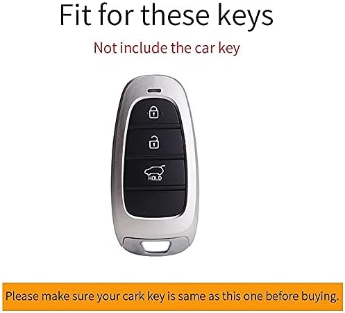 ontto Etui na kluczyki samochodowe pasuje do Hyundai Sonata Tucson NX4 Nexo Solaris Santa Fe 2020 2021 pilot Cover ABS etui na klucze etui 3 przyciski włókna węglowe czarne