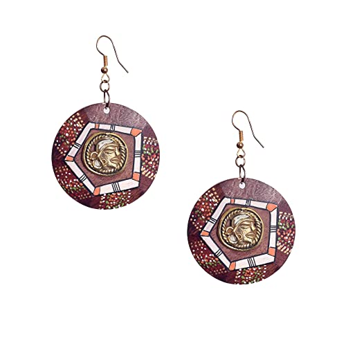 Image of Handcrafted Tribal Wooden Earrings Collection for Women - Butterfly, Princess & Modern Geometric Statement Designs