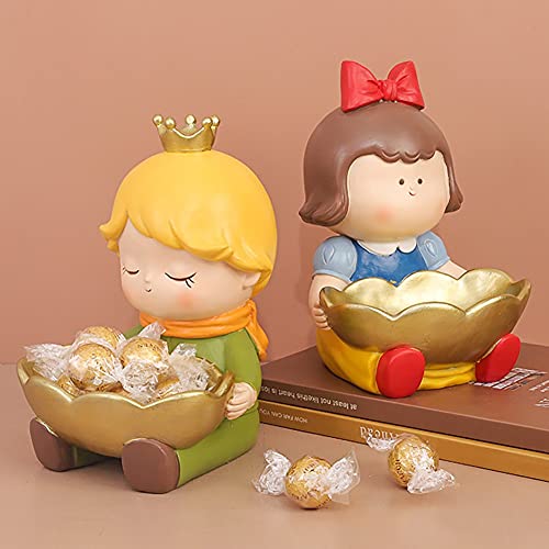 Yehapp Key Rangement Ornement Belle Décoration Résine Dessin Animé Plateau de Rangement Bijoux Plateau de Rangement Conte de Fée Princesse Plateau de Rangement Cover