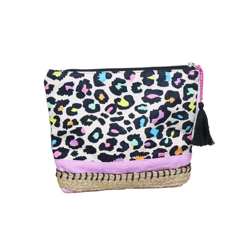 Trousse de maquillage en coton lavable avec fermeture éclair robuste