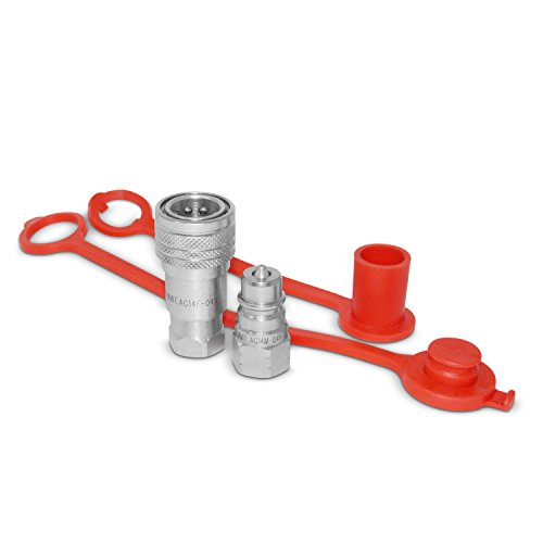 1/4” Ag Iso 5675 Hydraulic Quick Connect Pioneer Style Coupler Set, 1/4” Npt Thread #TOP27