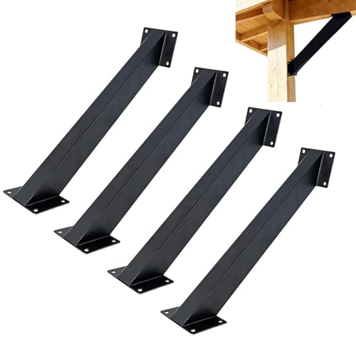 4 piezas de soportes angulares de acero negro de alta resistencia de 45 grados para pérgolas, estructuras de jardín y cenadores, kit de conectores con agujeros preperforados miniatura 1