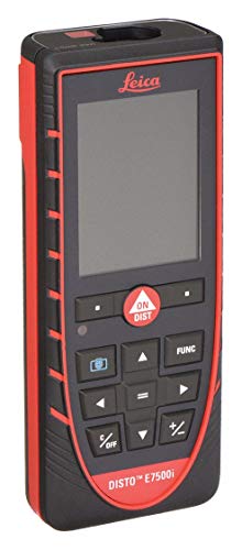 Leica Geosystems Leica DISTO E7500i 660ft Laser Distance Measure w/Bluetooth & DISTO Sketch iPad iPhone App, Black/Red