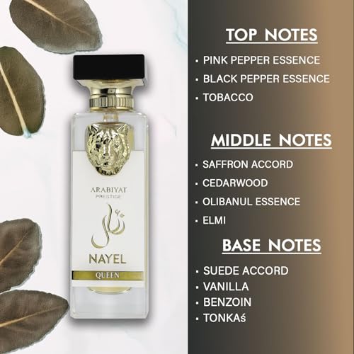Image of ARABIYAT Nayel Queen Eau De Parfum 100 ml (Pack of 1) Elegant Floral Fruity Perfume For Women, Long Lasting Scent, Vaporisateur Natural Spray, Arabic Luxury Fragrance