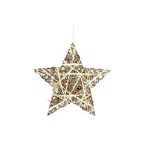 Estrela Aramada 3D 20cm Natural Branca Enfeite de Natal - M79-903- Yangzi