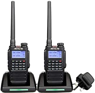 Retevis RT87 Walkie Talkie IP67 Waterproof, Long Rang Walkie Talkies with Keyboard for Adults, Dual Band VOX, Professional Two Way Radio for Business (Black,2Pcs)