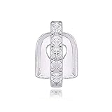 diamant dental antwerpen Einzelteil-Größe: 0.7x1.1cm YOLANDE Single Zähne Grillz Hip Hop Zahnspangen Mit Micropave CZ Diamanten Fashion Dental Mund Zähne Für Männer Frauen Halloween Cosplay Party Dekoration Schmuck,Silber