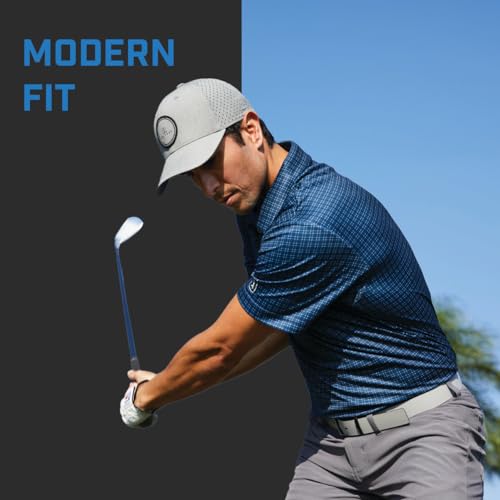 PGA TOUR Men's Flat Front Comfort Stretch 5 Pocket Golf Pant, Dk Grey Heather, 34W x 32L