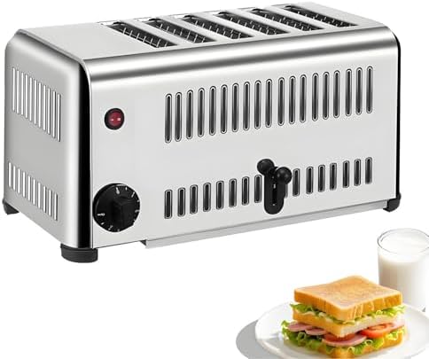 2240W Commercial Toaster, 4-Slice Extra Wide Bread Baking Machine, Even Heating, Precise Timing, Ideal for Bagels, Toast, and Various Bread Types