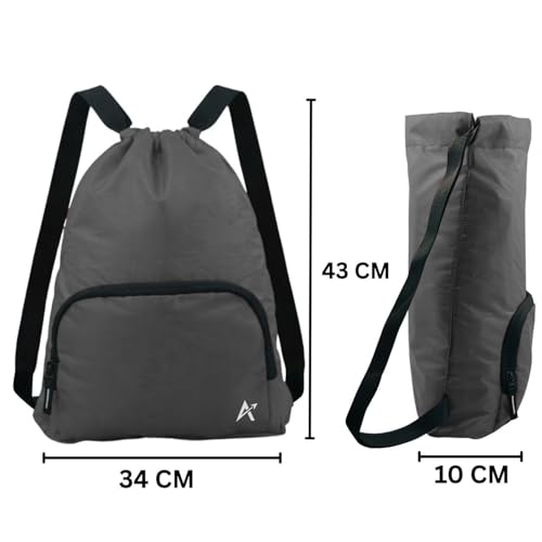 Image of Tukzer 15L Drawstring Daypack,Tablet Sleeve, Gym Bag Rucksack Backpack with Zip Pocket, Sports Shoe Bag, Shoulder Strap Breathable Mini Travel Backpacks for Men and Women, Aliens 34 X 43 X 10 CM-Grey