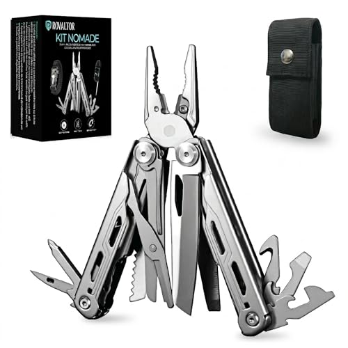 Pince multifonctions 17-en-1 avec couteau pliant, bracelet paracorde et pierre à aiguiser – Kit de survie utile pour homme – Coffret cadeau original pour...