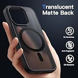 JETech Magnetic Case for iPhone 14 Pro Max 6.7-Inch Compatible with MagSafe, Translucent Matte Back Slim Shockproof Phone Cover (Black) - Image 4