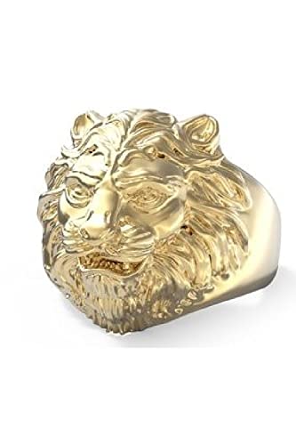 Anello uomo LION KING JUMR01307JWYG acciaio inossidabile dorato testa leone nica Metallo Nessuna pietra preziosa