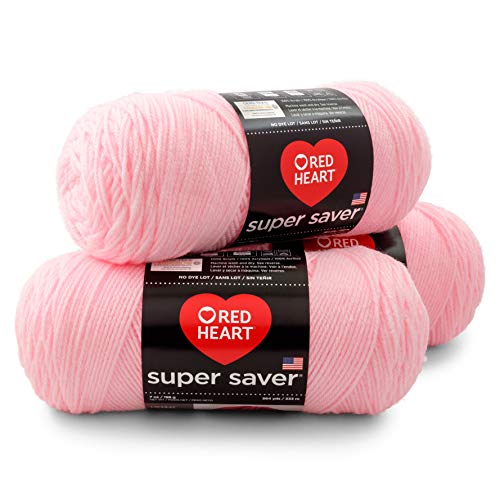 Image of RED HEART Super Saver 3-Pack yarn, BABY PINK 3 Pack