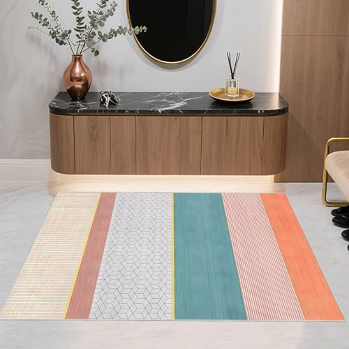 Tapis de sol bureau lavable extra plat avec petit motif géométrique géométrique