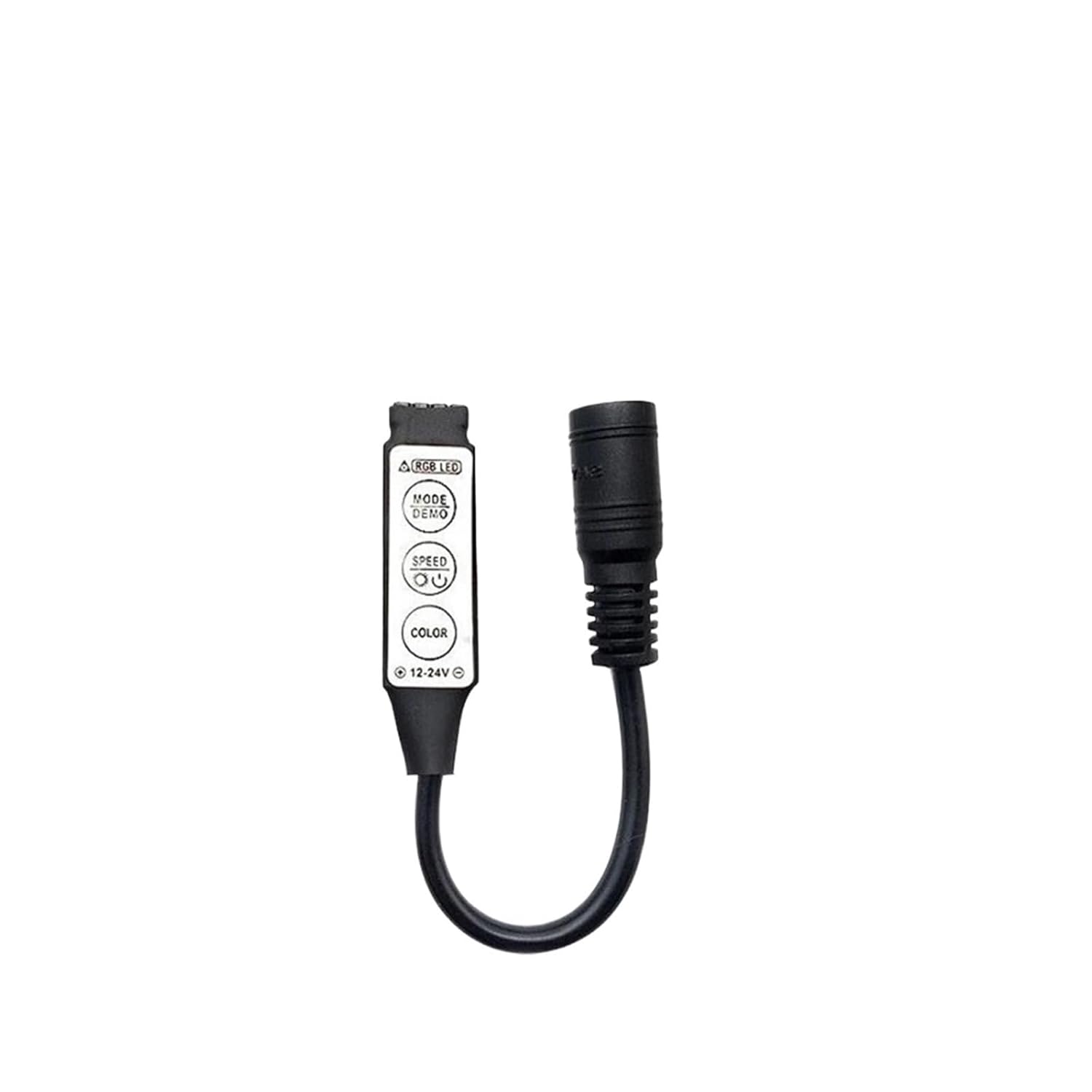 Mini RGB Controller DC 12V 24V 6A 3-Button LED Dimmer for Constant Voltage PWM 3-Channel Color Strip Dimming Control(2-Wire to 4-Pin)