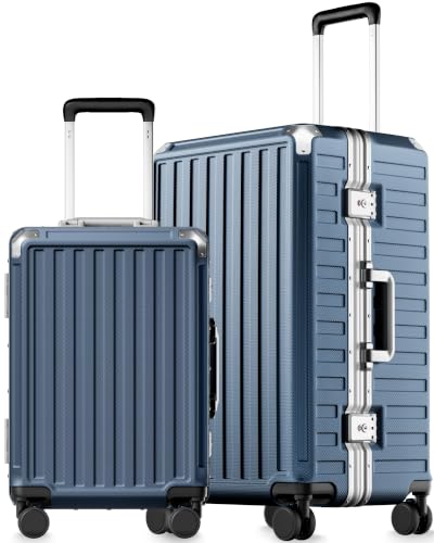 Image of LUGGEX 2-Piece Zipperless Luggage Set, 20 /24 Inch, Ocean Blue