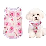 Pink Dog Shirts Cute Summer Dog Clothes Soft Pet T-Shirt Printed Puppy Shirt for Small Medium Dogs Cats Girl(M)
