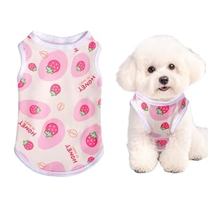 Pink Dog Shirts Cute Summer Dog Clothes Soft Pet T-Shirt Printed Puppy Shirt for Small Medium Dogs Cats Girl(M)