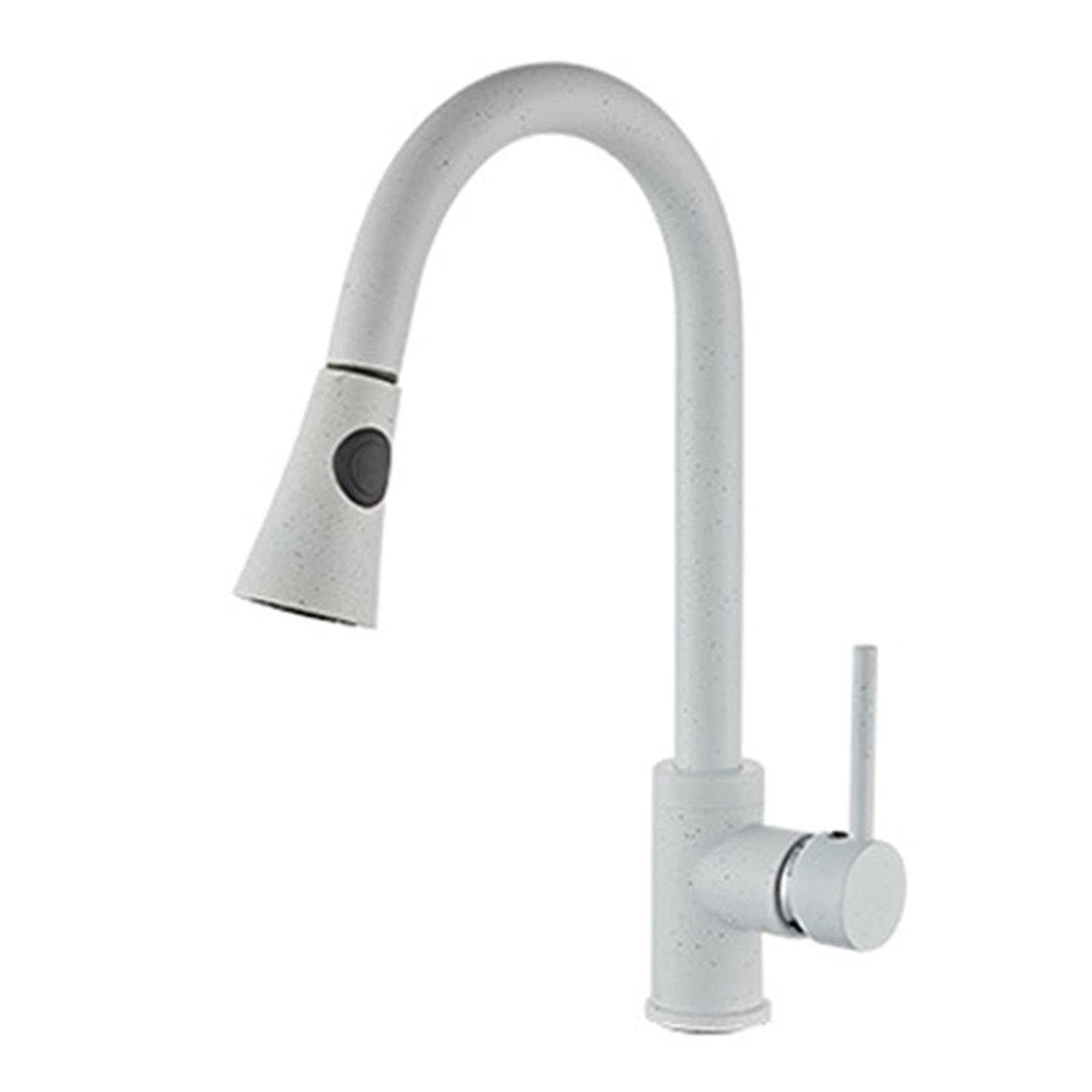 ZYCHSJXA Kitchen Bath Taps Pull Down Sink Faucet, Single Handle Faucet with Out Sprayer, Commercial Brass High Arc Swivel Hot and Cold Water Mixer,White