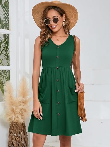 Image of Heymoments Women Sleeveless Summer Beach Dresses with Pockets