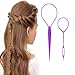 ZVOREI 8Pcs Hair Brushes Set with 4Pcs Topsy Hair Tail Tools 1Pcs Bristle Teasing Hair Brush 1Pcs Edge Control Brush 2Pcs Metal Pin Rat Tail Combs for Woman Girl Hair Styling,Edge&Back Brushing purple