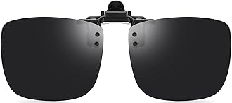 Polarized Clip-on Flip Up Metal Clip Rimless Sunglasses for Prescription Glasses