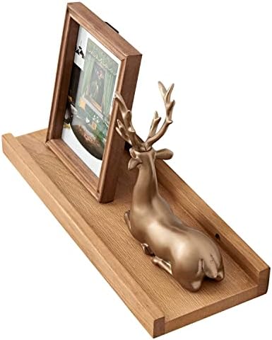 INMAN OAKERLAND Oak Floating Shelves for Wall Solid Wooden Picture Ledge Shelf Wall Mounted Shelves Photos Display Shelf for Bedroom,Living Room,Bathroom,Kitchen