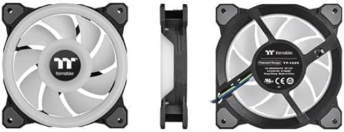 Miniatura 34 de Thermaltake Riing Quad 4.724 in 16.8 millones RGB (Alexa/Razer Chroma) habilitado para software, 4 anillos de luz 54 LED, cojinete hidráulico de 9