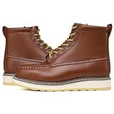 HANDPOINT Men's Steel Toe 6' SureTrack Work Boots, Stylish Classic Leather Slip Resistant Durable Breathable Work Shoes (H84992EE/ 8.5)