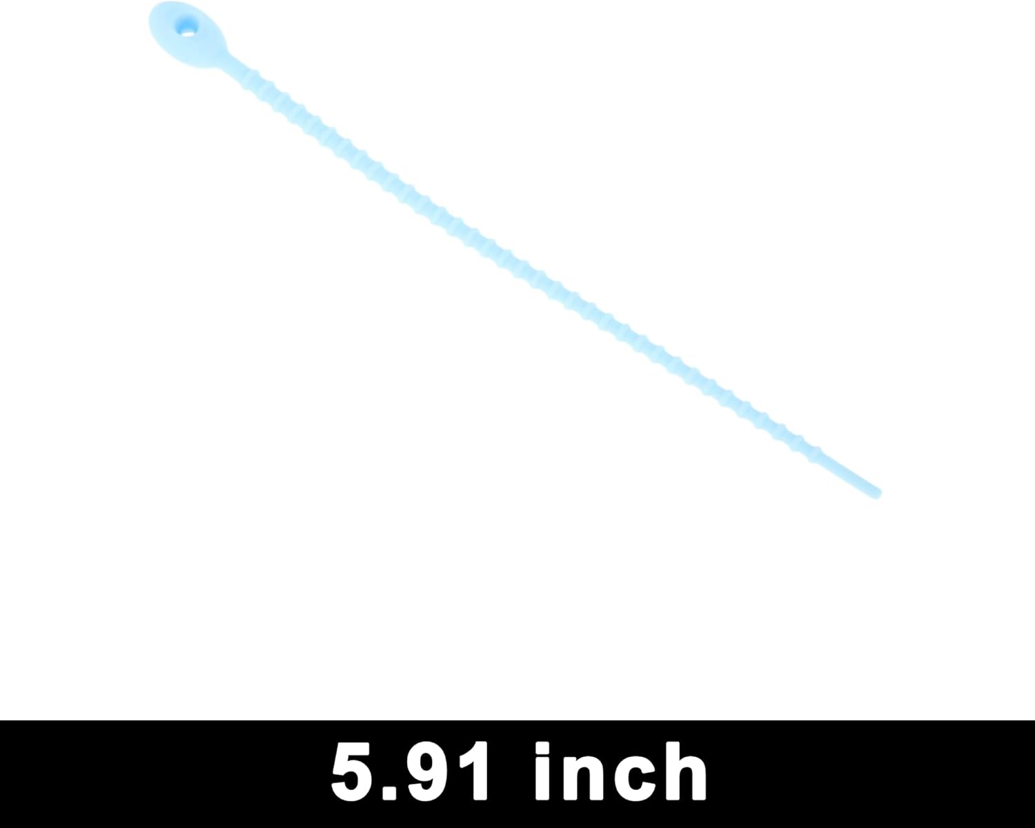 Generic 10 Pcs Cable Tie Releasable Keychain Cable Ties Small Silicone Sky Blue 5.91 Inch