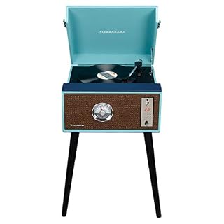 Studebaker Floor Stand Turntable, Bluetooth Receiver, CD Player, FM Radio, Wood Cabinet, 3W RMS Speakers x 2, (Teal) - Les Beatles, Paul McCartney, John Lennon, RIngo Starr, George Harrison