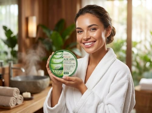 Jigott NatĂĽrliches Aloe Vera Feuchtigkeitsspendendes Beruhigungsgel 300ml