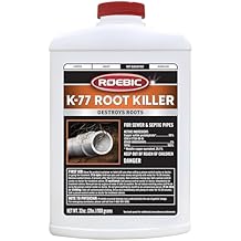 Roebic K-77 Granular Tree Root Killer, Chemical Septic System, Drain Field and Sewer Line Pipe Clog Remover and Root Destroyer, Safe for Bathroom Toilet, 32 oz