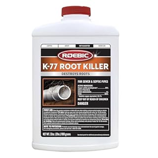 Roebic K-77 Granular Tree Root Killer, Chemical Septic System, Drain Field and Sewer Line Pipe Clog Remover and Root Destroyer, Safe for Bathroom Toilet, 32 oz