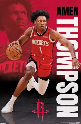 Trends International NBA Houston Rockets - Amen Thompson 25 Wall Poster, 34L x 22.4W, Premium Unframed Version