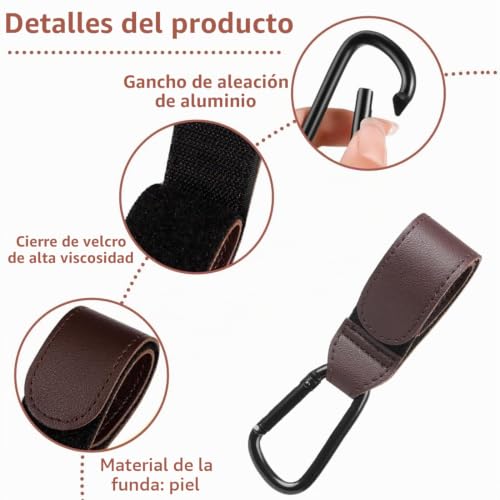 Miniatura 3 de Weddhuis 2 Pcs Ganchos Carro Bebé Colgador Bolso Carrito Bebe Mosqueton Carro Bebe Ganchos Carritos De Bebé Para Sillita Cochecito O Silla De Ruedas
