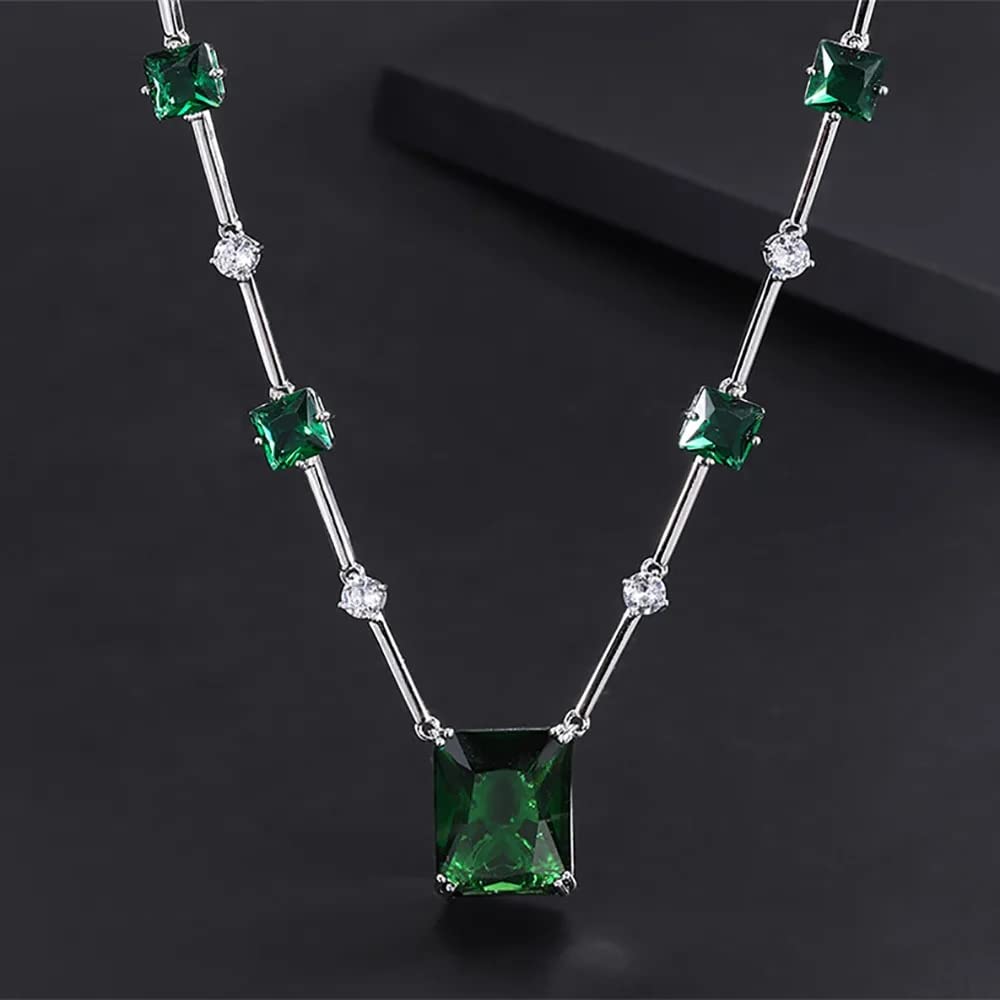 Pendientes Colgantes de Piedra Preciosa Esmeralda para Conjuntos de joyería de Boda de Mujer