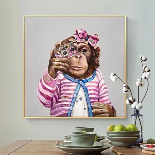 Affiches animaux singe 60x60 cm pour égayer une chambre d'enfant sans surcharger les murs