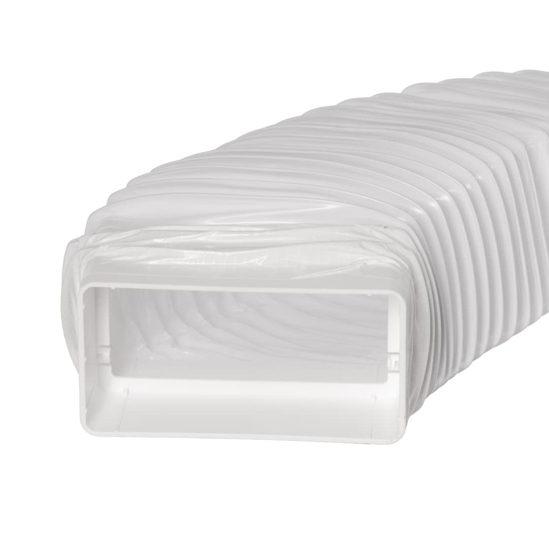 110 x 55 mm 50 cm / 4 x 2 cale 20 cali długość prostokątny elastyczny wąż kanałowy - białe plastikowe wygięcie PCW