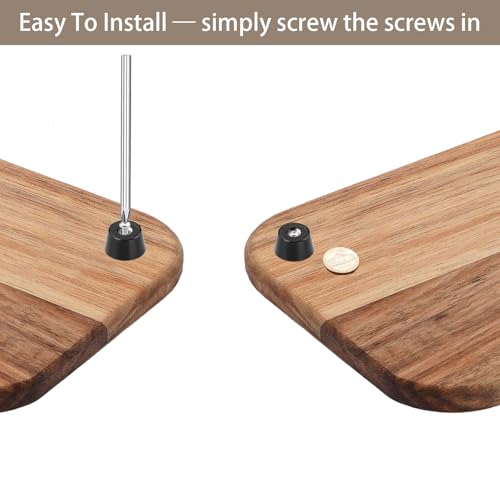 Patas para tabla de cortar de madera con tornillos inoxidables para accesorios de cocina 6