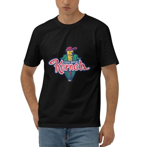 Cedar Rapids Kernels Men's 170g Soft-Stretch Tee - Breathable Crewneck for All-Day Wear Black